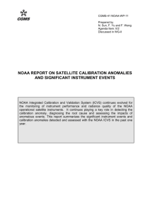 NOAA Report on satellite calibration anomalies and