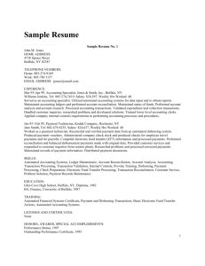 Sample Resume - Tennessee State University