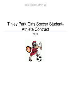 Tinley Park Girls Soccer Student-Athlete Contract