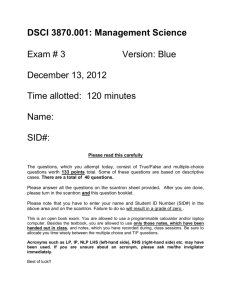Exam # 3 Version: Blue