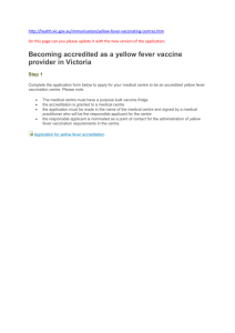 Becoming accredited as a yellow fever vaccine provider in