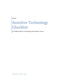 Assistive Technology Checklist