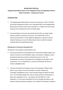 INFRASTRUCTURE BILL Supplementary Memorandum to the