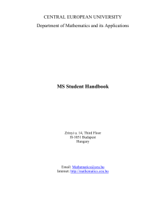 MS Student Handbook - Department of Mathematics