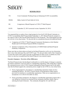 Memo Comparison of Board Proposal to CCWG 2nd Draft Proposal