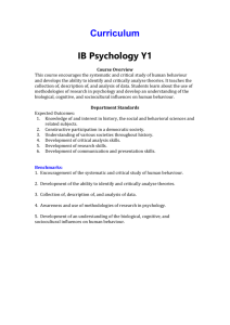 Curriculum IB Psychology Y1