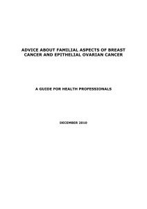 Advice about familial aspects of breast cancer
