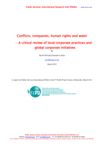 Conflicts, companies, human rights and water