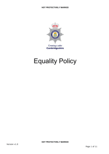Equality - Policy - Cambridgeshire Constabulary
