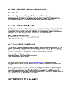 ACT/SAT Info - The Sandbox At Madeline`s Place