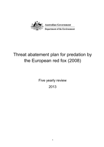 Threat abatement plan for predation by the European red fox (2008