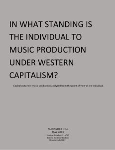 In what standing is the individual to music production under western