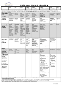 Year 12 Curriculum 2016 - NBSC Freshwater Senior Campus