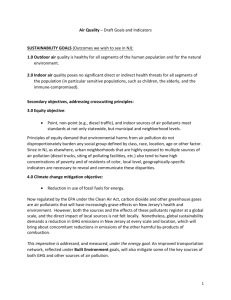 Air Quality – Draft Goals and Indicators SUSTAINABILITY GOALS