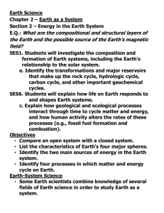 Chapter 2 – Earth as a System