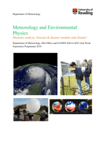 Department of Meteorology Meteorology and Environmental Physics