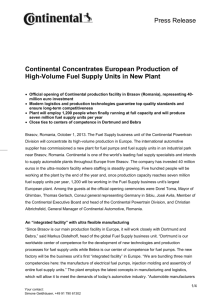 Continental Concentrates European Production of High