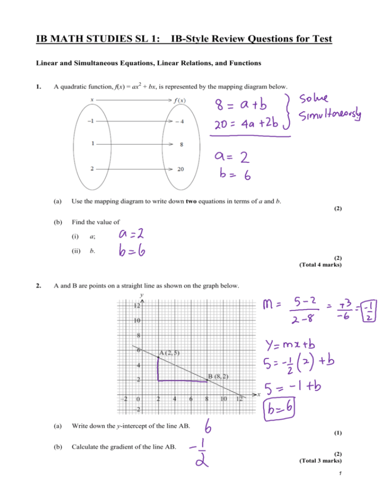 Review Test Ib Questions Solutions Linear