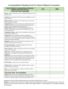 Accommodations Planning Form For Smarter Balanced Assessment