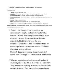 Chapter 6 Changes in Ecosystems Notes