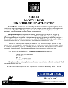 Dacotah Bank Scholarship Application 2016
