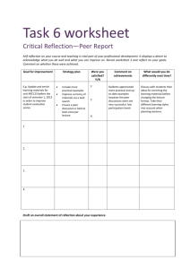 Task 6: Critical Reflection Worksheet