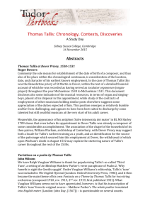 Abstracts_Tallis - Tudor Partbooks