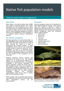 Native fish population models fact sheet – water management tool