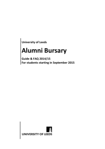 Alumni Bursary Guide FAQ 201415