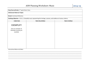 ASW Planning Worksheet: Music