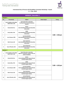Workshops Schedule - Francis Young International