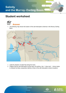 Salinity and the Murray-Darling Basin Student worksheet