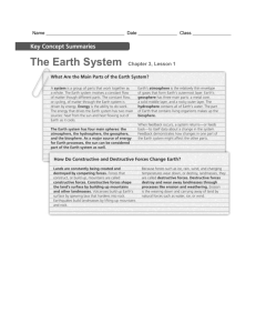 The Earth System C3L1 Key Concept Enrich