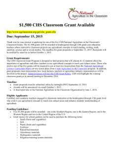 CHS Classroom Grant Application