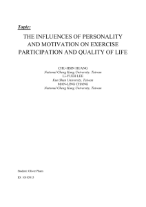 2.5 The relationship between exercise participation and quality of life