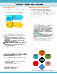 Complexity Leadership Theory – White Paper (Final)