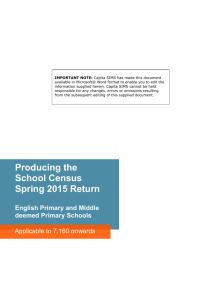 Producing the School Census Spring 2015 Return