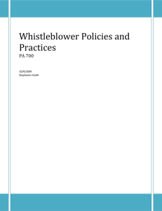 Whistle Blower Policies