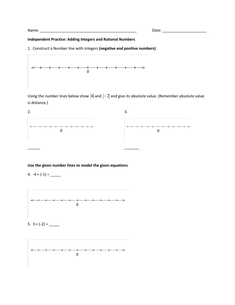 Integers And Rasional Numbers Worksheets 9th Grade