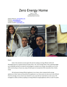 Design Project 1 - Zero Energy Home