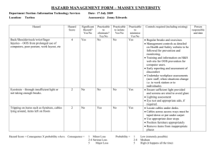 HAZARD MANAGEMENT FORM * MASSEY UNIVERSITY