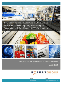 HFC Consumption in Australia in 2013 and an Assessment of the