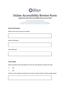 Adapted from Adler Online Accessibility Review Form 8-22-2014