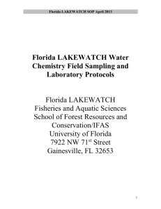 Field Sampling Protocols - Florida LAKEWATCH