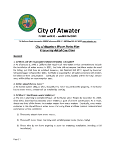 City of Atwater`s Water Meter Plan Frequently Asked Questions