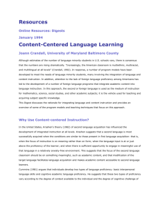 Content-Centered Language Learning