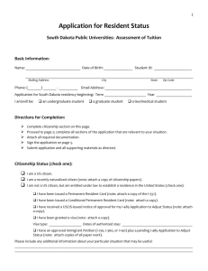 Residency Application - South Dakota State University