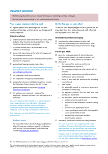 Induction checklist template