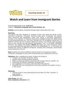 Teaching Guide #1 Watch and Learn from Immigrant Stories