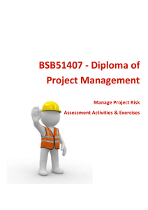 BSB51407 PM Diploma - Risk Assessment Activities